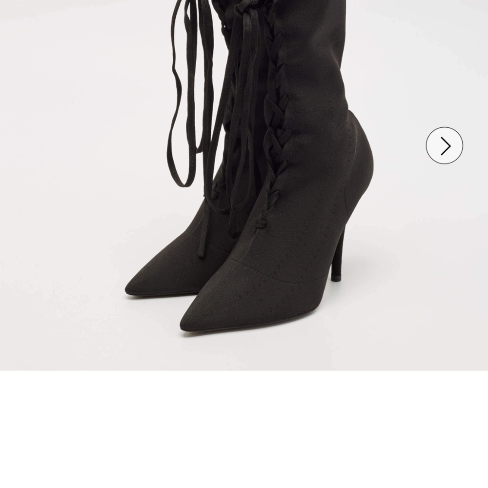 Yeezy Season 5 Black Knit Fabric Knife Ankle Socks Boots - Picture 4 of 5